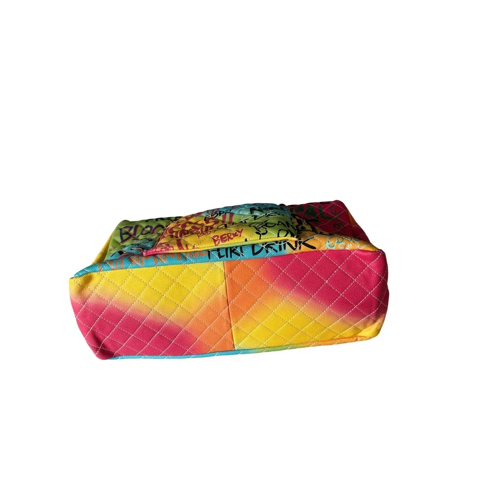 Graffiti Princess Rainbow Quilted Shoulder Bag Street Art Chain Strap Purse KC